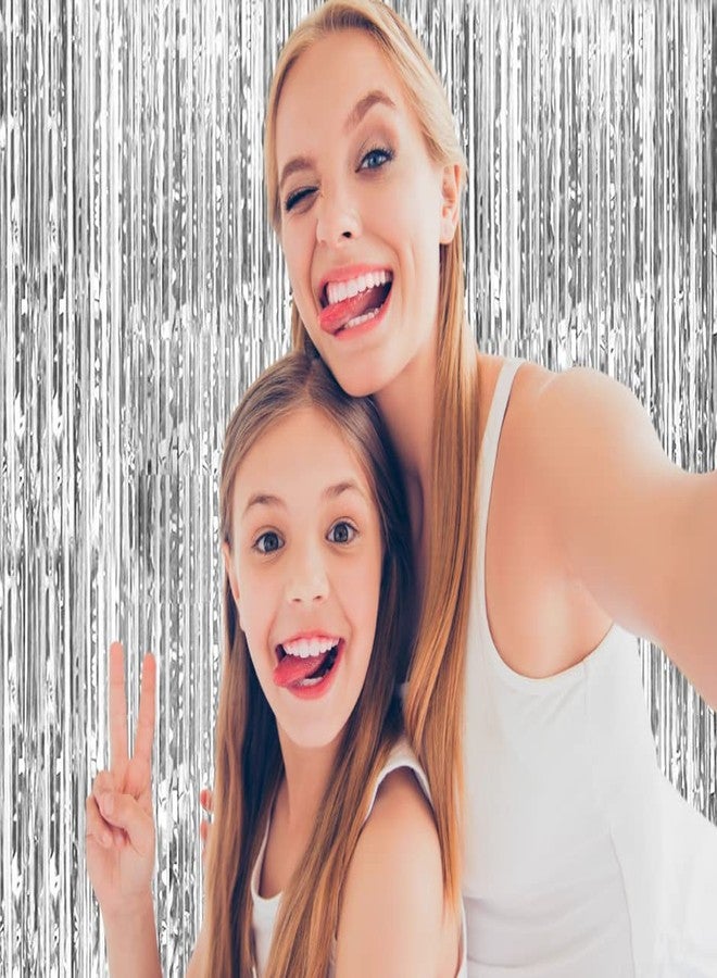 Flyloons Silver Foil Curtains for Birthday Decoration Items Pack of 2 Backdrop Baby Shower Anniversary, Marriage, Bachelorette Party Celebration Theme - Image 5